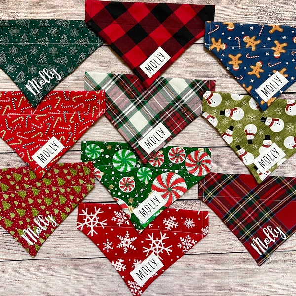 Christmas Dog Bandana Etsy