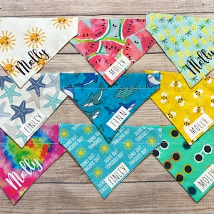 Personalized Summer Pet Bandana - Summer Pet Bandana - Girl Dog Bandana - Boy Dog Bandana - Customized Dog Bandana - Over the collar bandana
