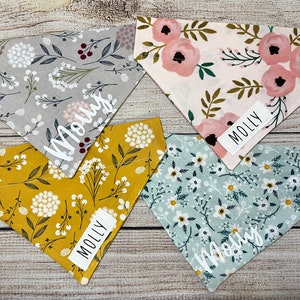 Personalized Spring Dog Bandana - Girl Dog Bandana - Floral Dog Bandana - Summer Pet Bandana - Over The Collar - Custom Dog Bandana - Flower