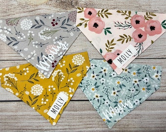 Personalized Spring Dog Bandana - Girl Dog Bandana - Floral Dog Bandana - Summer Pet Bandana - Over The Collar - Custom Dog Bandana - Flower