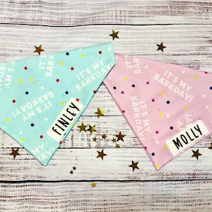 Personalized Birthday Dog Bandana - Barkday bandana - Bday dog bandana - Birthday party - gifts for dogs - over the collar - gifts for puppy