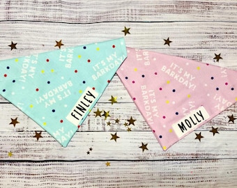 Personalized Birthday Dog Bandana - Barkday bandana - Bday dog bandana - Birthday party - gifts for dogs - over the collar - gifts for puppy