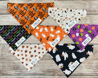 Personalized Halloween Dog Bandana - Halloween Dog Bandana - Fall Dog Bandana - pumpkin - custom - over the collar - dog gift- pet gifts