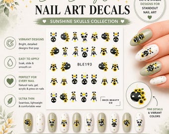 Nageldekaler med dödskalle | Nageldekaler med gotiska vattenrutschkanor | Nagelkonst med svart dödskalle | Halloween-nagelklistermärken | Alternativa gotiska naglar | Gör-det-själv-manikyr