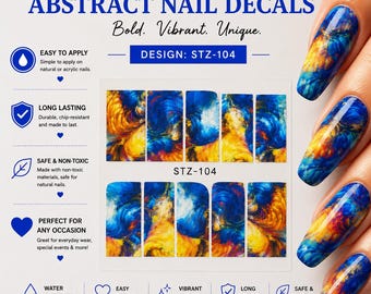 Abstract Marble Full Wrap Nail Art Water Decals | Elegant Waterslide Nail Stickers | DIY Nails
