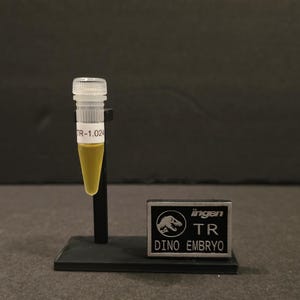 Jurassic Park Prop Replica | Dino Embryo Vial with Stand |