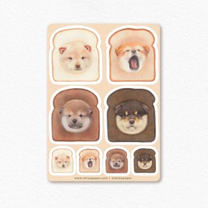 Shiba Inu Toast vinyl stickervel, waterdichte hondenstickers