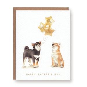 Joyeuse fête des pères Shiba Inu, carte de voeux pour la fête des pères, meilleure carte pour papa