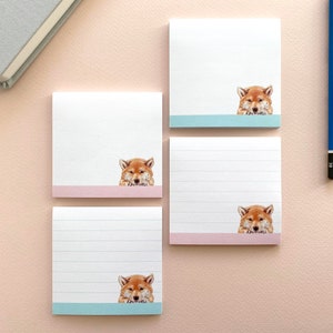 Shiba Inu Sticky Notes, Watercolor Illustrated, 3X3, Dog Lover Sticky Notepad