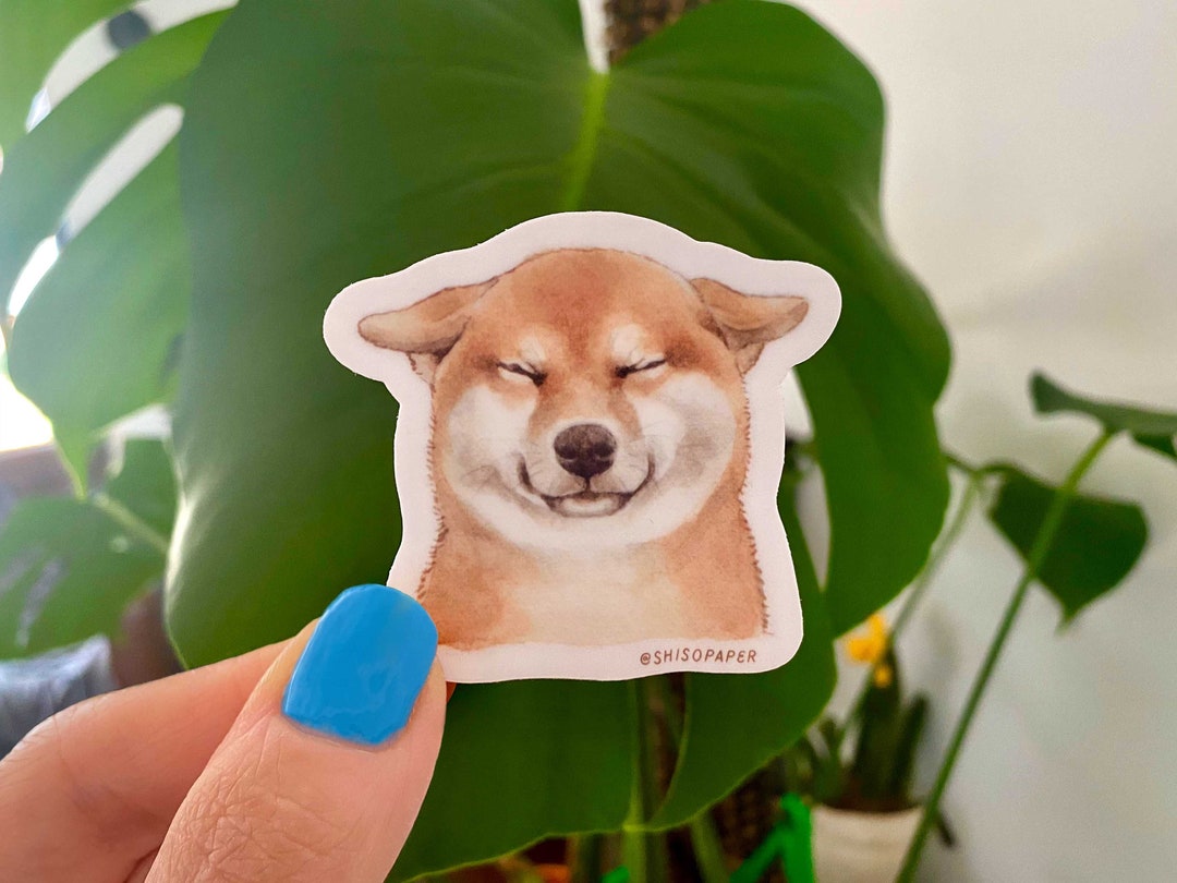 Buy Shiba Inu Airplane Ears Vinyl Sticker, Watercolor Illustrated, Die-cut  Stickers, Waterproof Online in India