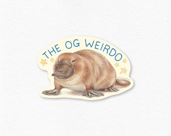 Näbbdjuret "The OG Weirdo" Stansad vinylklistermärke