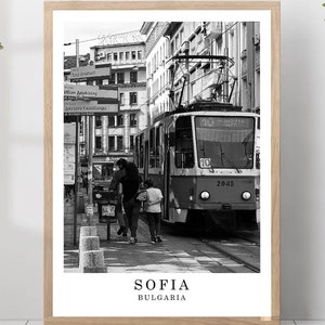 Impresión de viaje de Sofía, Bulgaria Foto en blanco y negro de Sofía Monumento de la ciudad de Sofía Póster de Sofía Arte de pared de Sofía Decoración de Sofía Póster de Sofía Arte de regalo