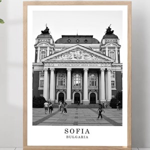 Sofia Travel Print Black and White Sofia City Poster Sofia Bulgaria Wall Art Print Minimalist Sofia Wall Décor Poster Gift