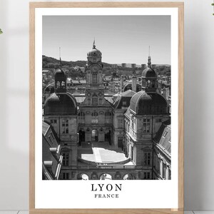 Lyon Travel Print Black and White Lyon City Poster Lyon France Wall Art Print Minimalist Lyon Wall Décor Poster Gift