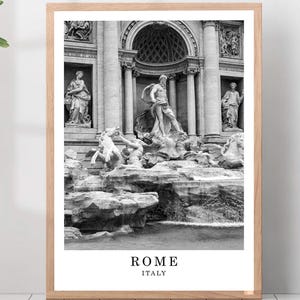 Stampa di viaggio di Roma Fontana di Trevi Città d'Italia Poster della città di Roma Stampa artistica da parete di Roma Italia Poster minimalista di decorazione da parete di Roma Regalo