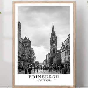 Edinburgh Travel Print Black and White Edinburgh City Poster Edinburgh Scotland Wall Art Print Minimalist Edinburgh Wall Décor Poster Gift