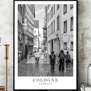 Cologne Germany Travel Print Cologne Black and White Photo Cologne City Landmark Cologne Wall Art print Cologne Gift Poster Digital Download
