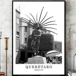 Queretaro Travel Print Black and White Queretaro City Poster Queretaro Mexico Wall Art Print Minimalist Queretaro Wall Décor Poster Gift