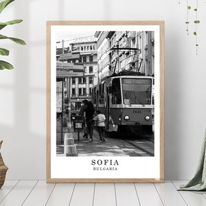 Impression de voyage de Sofia, Bulgarie, photo noir et blanc de Sofia, monument de la ville de Sofia, affiche de Sofia, art mural de Sofia, décoration de Sofia, affiche de Sofia, art cadeau