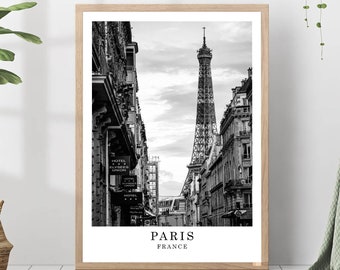 Paris Travel Print Paris Black and White Photo Paris City Landmark Paris Poster Paris Wall Art Paris Decor Paris Poster Gift Art