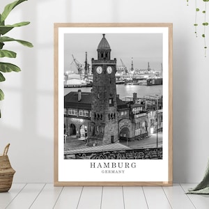 Hamburg Travel Print Black and White Photo Hamburg City Landmark Hamburg Poster Hamburg Wall Art Print Hamburg Decor Hamburg Gift Poster
