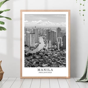 Manila Travel Print Manila Black and White Photo Manila City Landmark Manila Poster Manila Wall Art Manila Decor Manila Poster Gift Art