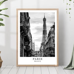 Paris Travel Print Paris Black and White Photo Paris City Landmark Paris Poster Paris Wall Art Paris Decor Paris Poster Gift Art