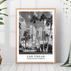 Las Vegas Nevada Travel Print Black and White Photo Las Vegas City Landmark Las Vegas Wall Art Las Vegas Decor Las Vegas Gift Poster