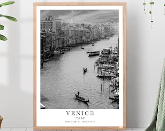 Venice Travel Poster Black and White Venice Photo Venice City Landmark Venice Poster Venice Wall Art Print Venice Decor Venice Gift Poster