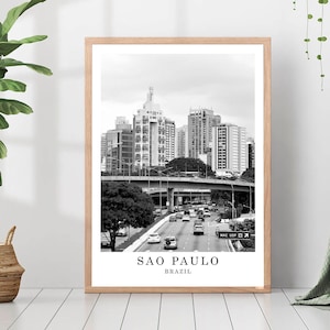 Sao Paulo Travel Print Sao Paulo Black and White Photo Sao Paulo City Landmark Sao Paulo Wall Art Sao Paulo Decor Sao Paulo Poster Gift Art