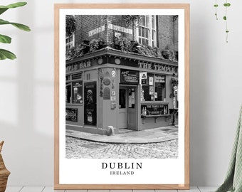 Dublin Travel Poster Black and White Photo Dublin City Landmark Dublin Poster Dublin Wall Art Print Dublin Decor Dublin Poster Gift Art