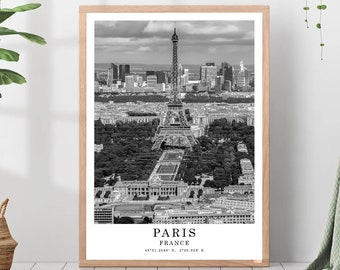Paris France Travel Poster Paris Black and White Photo Paris City Landmark Paris Poster Paris Wall Art Print Paris Decor Paris Gift Poster