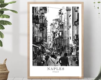 Naples Travel Print Naples Black and White Photo Naples City Landmark Naples Poster Naples Wall Art Naples Decor Naples Poster Gift Art
