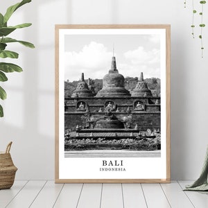 Bali Travel Print Bali Black and White Photo Bali City Landmark Bali Poster Bali Wall Art Bali Decor Bali Poster Gift Art
