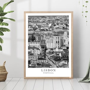 Lisbon Portugal Travel Poster Lisbon Black and White Photo Lisbon City Landmark Lisbon Wall Art Print Lisbon Decor Lisbon Gift Poster