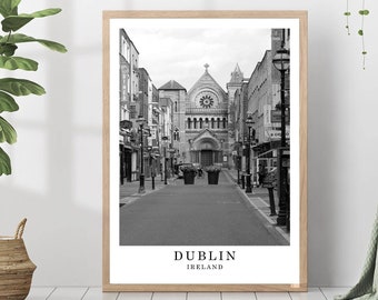 Dublin Travel Print Dublin Black and White Photo Dublin City Landmark Dublin Poster Dublin Wall Art Dublin Decor Dublin Poster Gift Art
