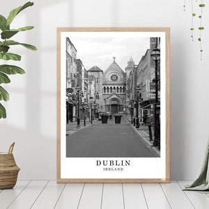 Dublin Travel Print Dublin Black and White Photo Dublin City Landmark Dublin Poster Dublin Wall Art Dublin Decor Dublin Poster Gift Art