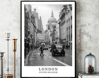 London Travel Print London Black and White Photo London City Landmark Digital Download London Wall Art London Decor London Poster Gift Art