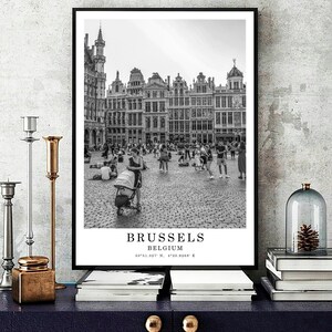 Brussels Belgium Travel Poster Brussels Black and White Photo Brussels Wall Art Brussels City Landmark Brussels Gift Poster Digital Download