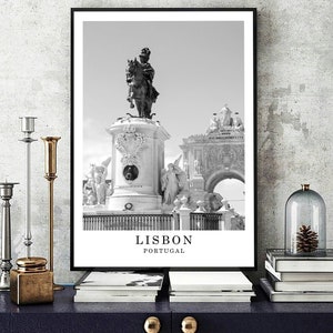 Lisbon Portugal Travel Print Black and White Photo Lisbon Wall Art Lisbon City Landmark Lisbon Décor Lisbon Gift Poster Digital Printable