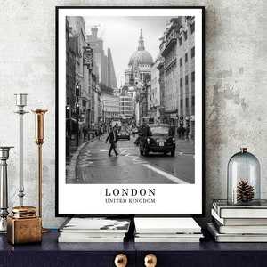 Londres Travel Print Londres Foto en blanco y negro Ciudad de Londres Landmark Descarga digital London Wall Art London Decor London Poster Gift Art