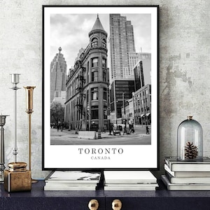 Toronto Canada Travel Poster Toronto Black and White Photo Toronto Wall Art Print Toronto City Landmark Toronto Gift Poster Digital Download
