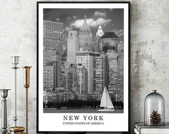 New York Travel Print New York City Wall Art Print Black and White New ...