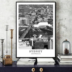 Sydney Travel Print Black & White Sydney City Poster Sydney Australia Wall Art Print Sydney Wall Décor Sydney Gift Poster Digital Printable