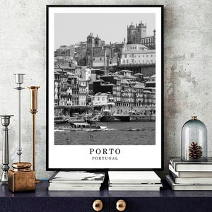 Porto Travel Print Porto Black and White Photo Porto Wall Art Print Porto City Landmark Porto Décor Porto Gift Poster Digital Printable