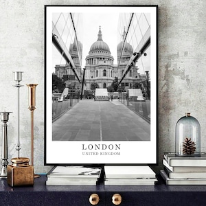 London Reise-Druck London schwarz weiß Foto London City Wahrzeichen London Dekor London Wand Kunst Druck London Poster Geschenk Digital Download