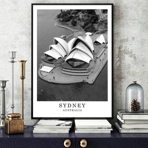 Sydney Travel Print Sydney Black and White Photo Sydney Wall Art Sydney City Landmark Sydney Décor Sydney Gift Poster Digital Printable