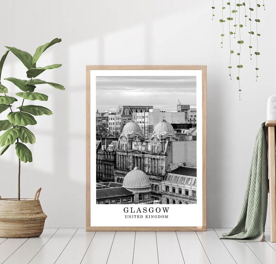 Glasgow Travel Print Glasgow Black and White Photo Glasgow Etsy