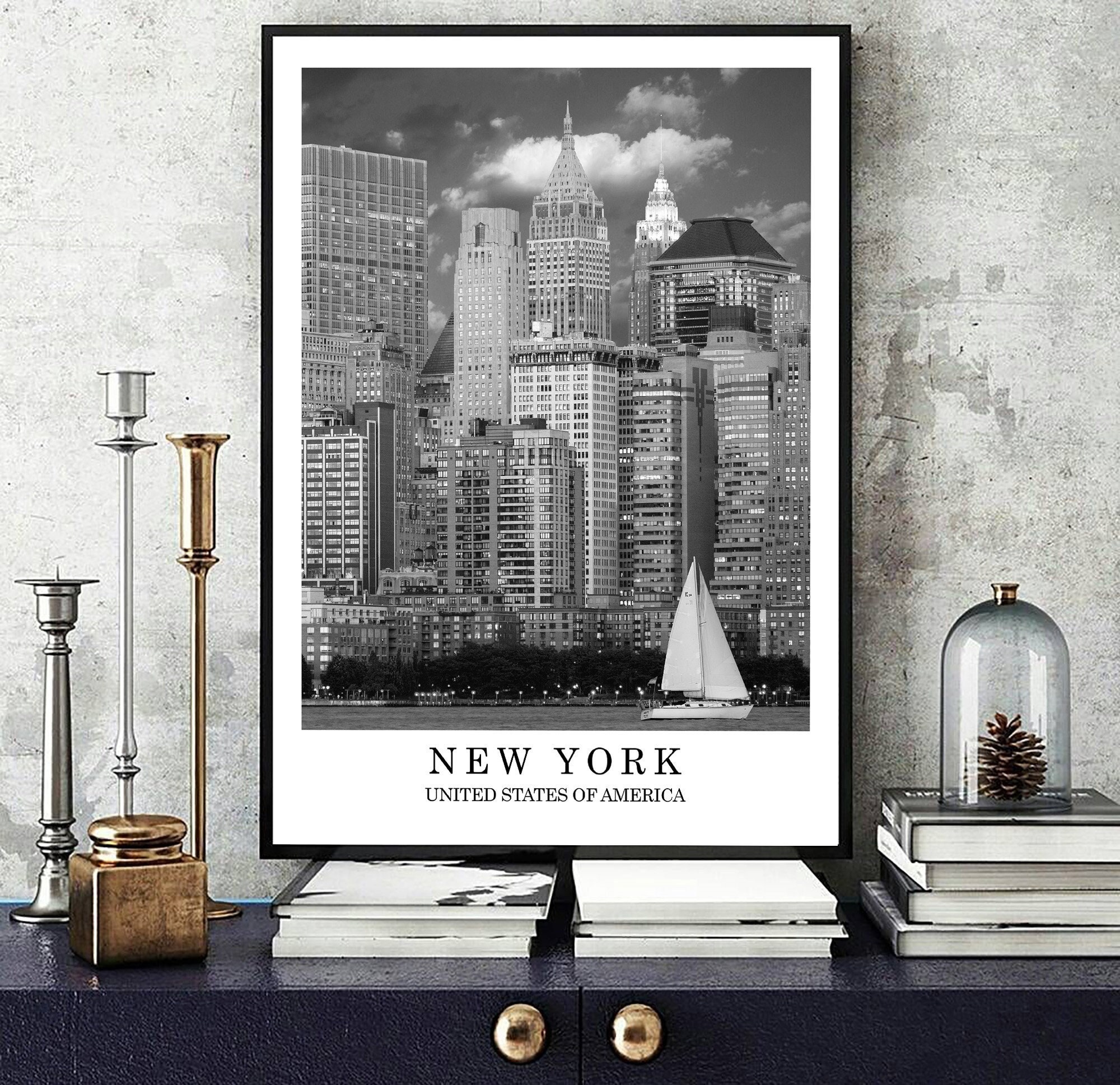 New York Travel Poster New York Black and White Photo New York Wall Art ...