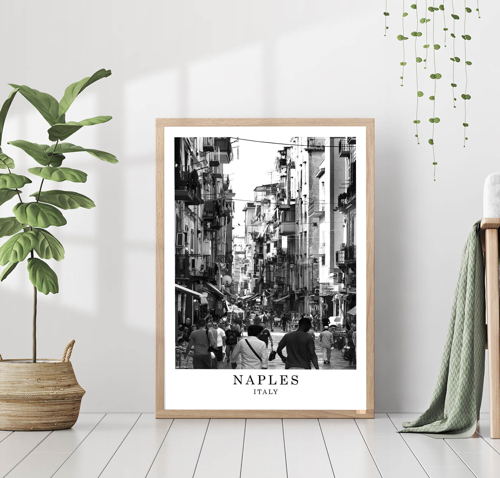 Impresión de viaje de Nápoles Foto en blanco y negro de Nápoles Monumento de la ciudad de Nápoles Póster de Nápoles Arte de pared de Nápoles Decoración de Nápoles Póster de Nápoles Arte de regalo